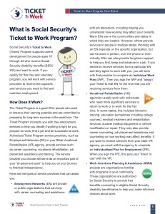 Ticket to Work Program Basics Factsheet